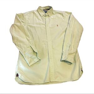 Ralph Lauren Classic Fit Button Up Light Green Men Sz M Long Sleeve Shirt